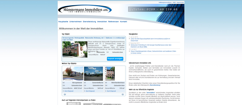Münstermann Immobilien oHG – Website